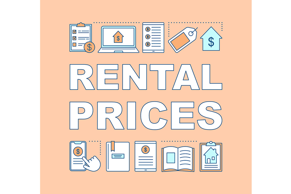 Rental prices word concepts banner, a Templates & Theme by IMG Visuals
