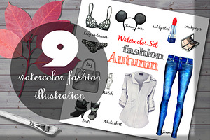 Set of classic fashion illustrations