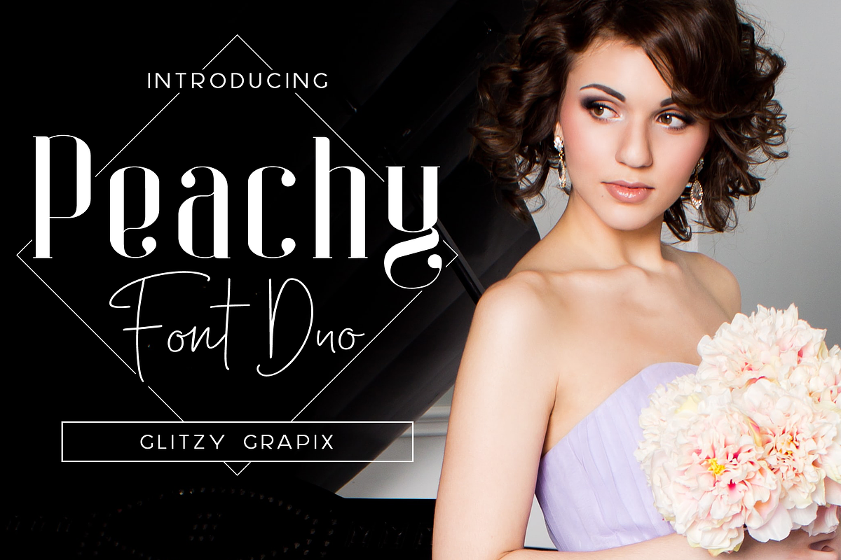 Peachy Font Duo, a Serif Font by GlitzyGrapix (Photo 1 of 21)