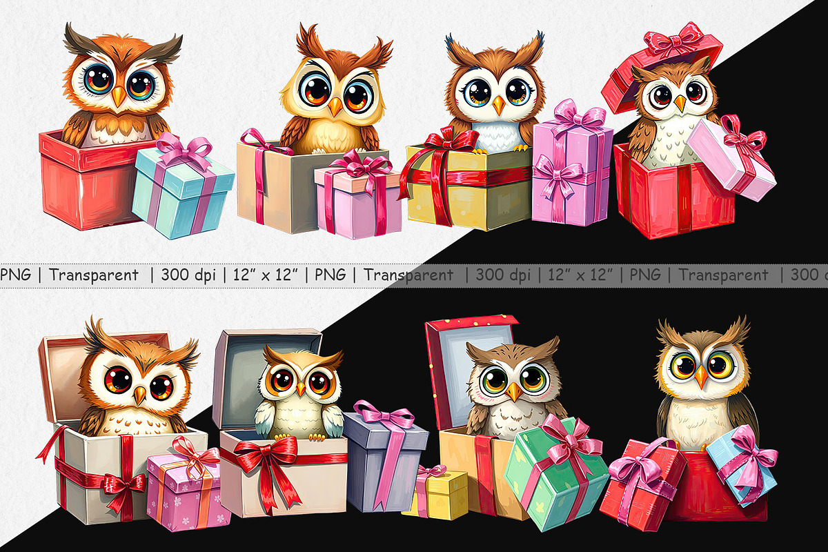 Owl Clipart Gift, a Graphic by Artnoy (Photo 2 of 5)