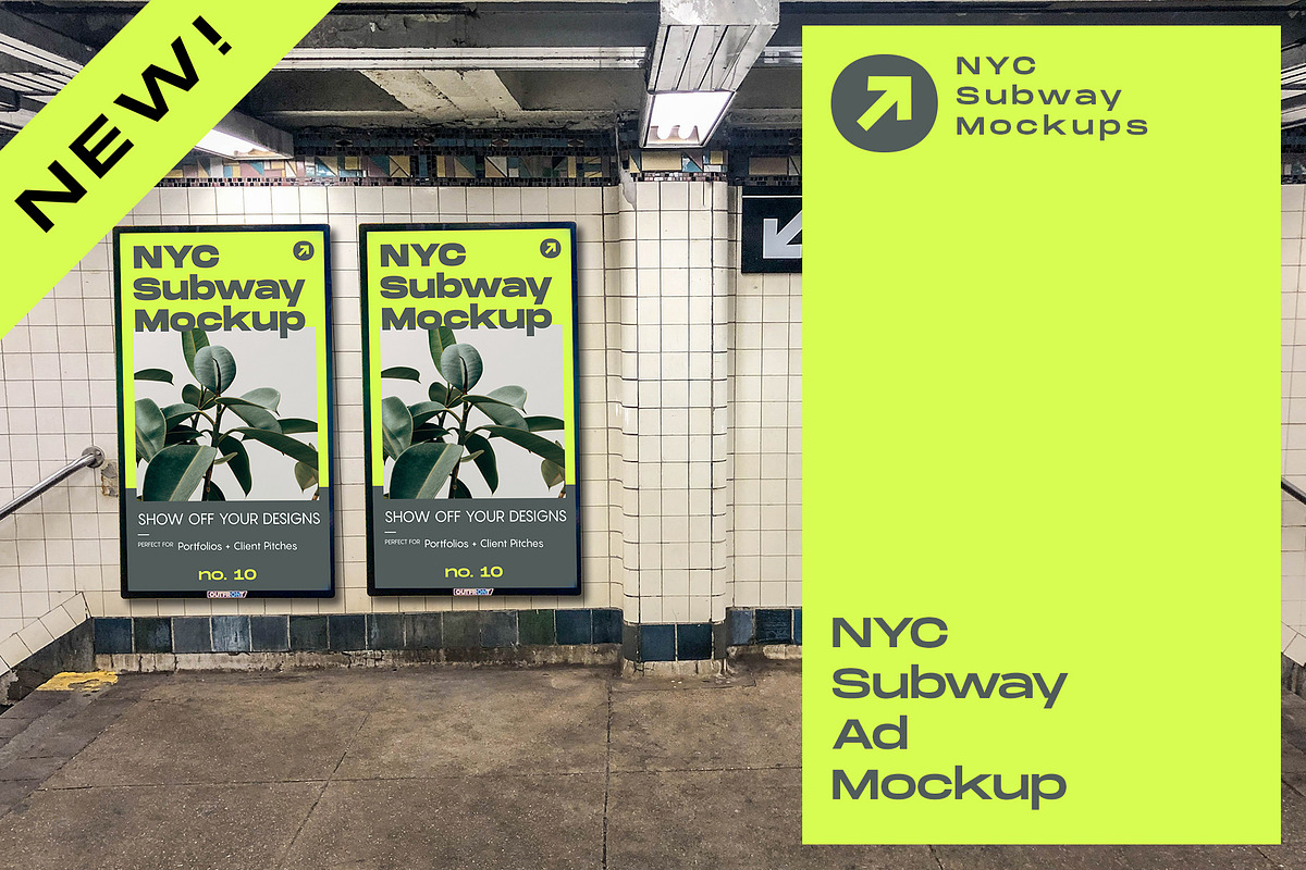NYC Subway Billboard Mockup, an Advertising Mockup by NYC Billboard Mockups