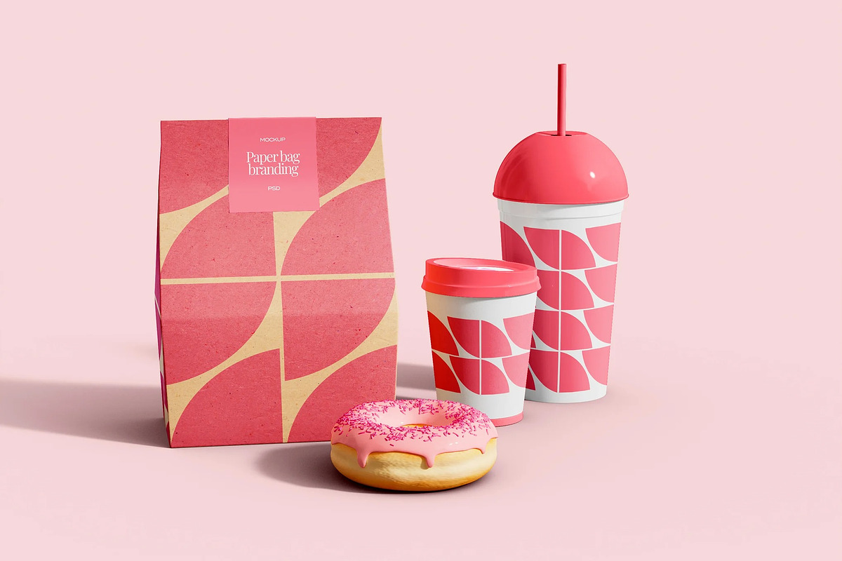 Delivery Paper Bags Mockup, a Packaging Mockup by skybluecreative (Photo 2 of 2)