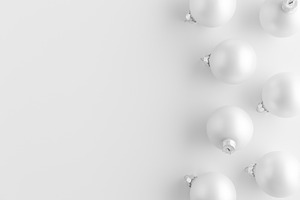 Multiple white matte Christmas balls, a Holiday Photo by Shablon