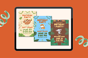 Jungle Birthday Party Invitations, a Templates & Theme by TemplateCastleStore (Thumbnail 4 of 9)