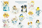 Cute Fluffy Tea Time, an Animal Illustration by Budogoshch (Thumbnail 4 of 15)