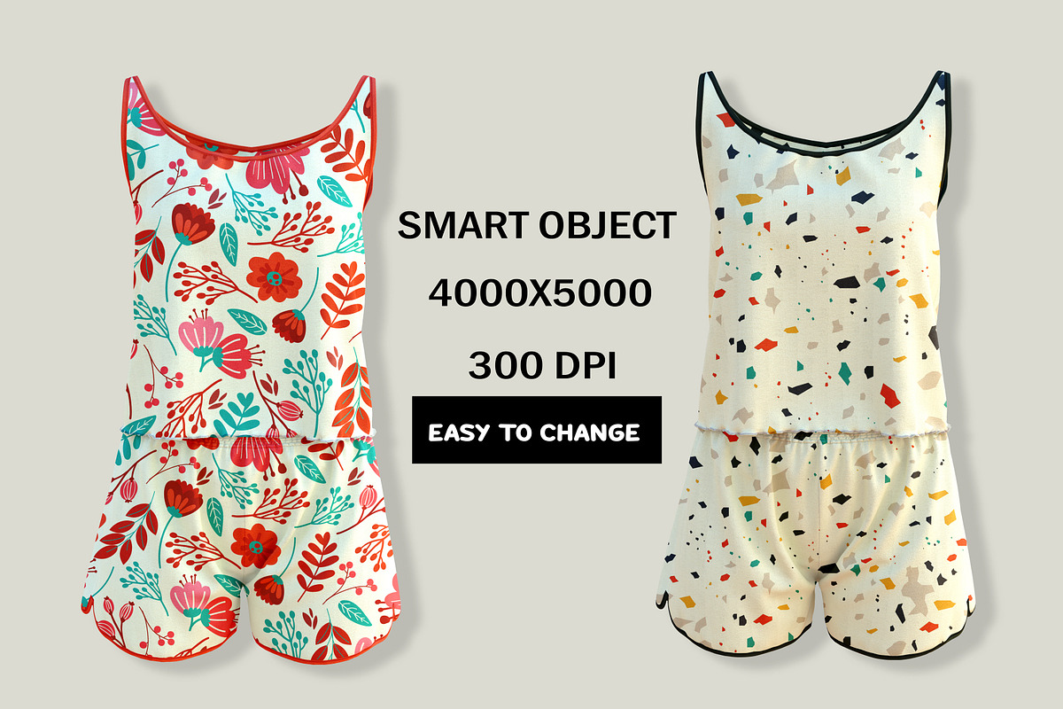 FEMALE PAJAMA MOCKUP, a Shirt Mockup by PudraART (Photo 2 of 7)