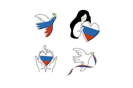 russian vector peace icon cute