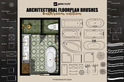 Procreate bathroom floorplan brushes, a Brush Add-On by PDknyStudio (Thumbnail 3 of 6)