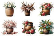 Floral Barrel Clipart - Copy, an Illustration by DreamArtGraphic (Thumbnail 3 of 4)