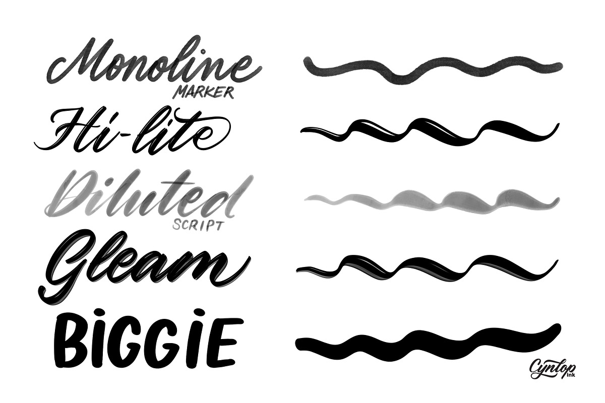 Procreate Lettering Brush Pack 2 preview 3