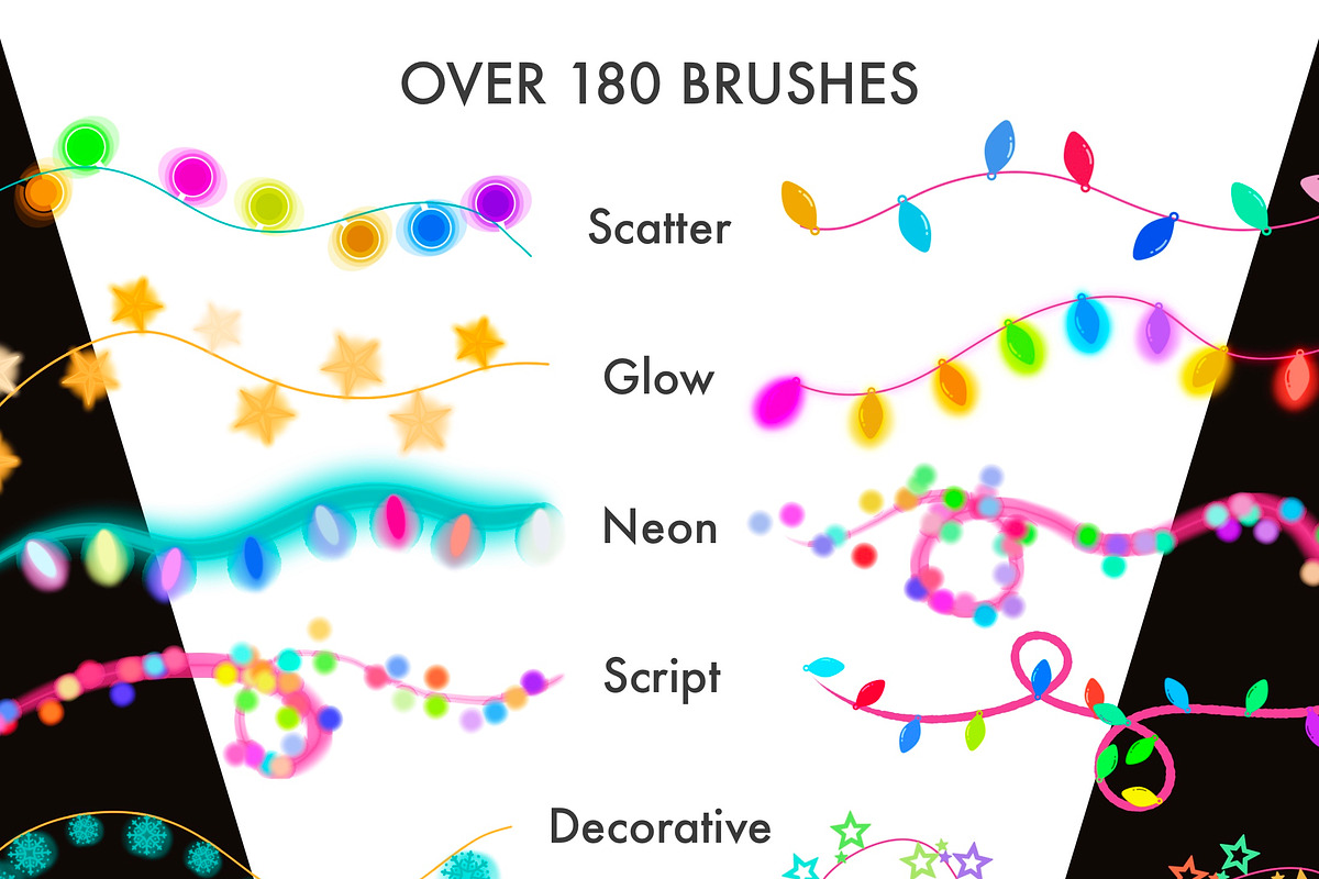 Christmas Light Procreate Brushes, a Brush Add-On by SketchQueen (Photo 2 of 4)