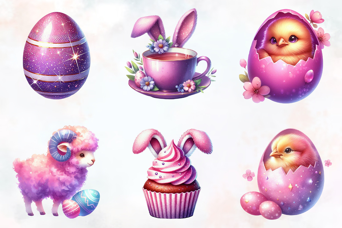 Pink & purple Easter sublimation, an Illustration by RobertsArt (Photo 5 of 7)