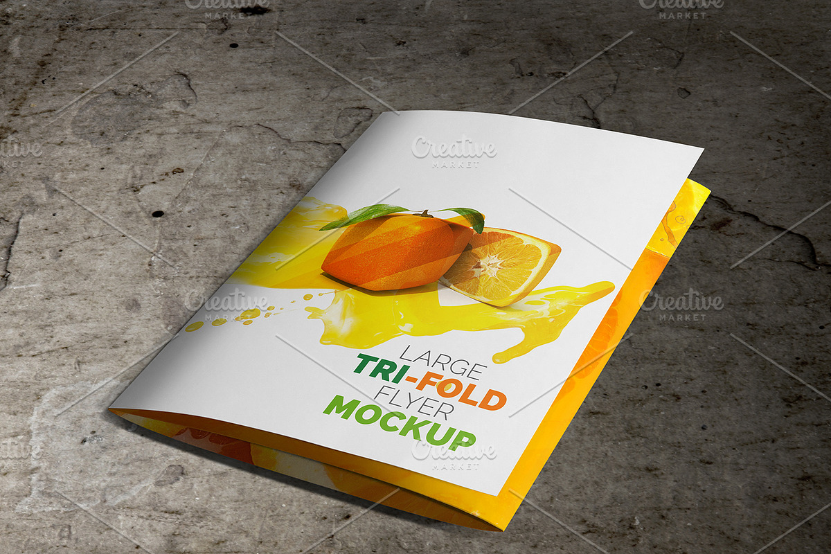 Large Trifold Brochure Mockup, a Mockup by Vectogravic Design