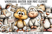Whimsical Easter Sign Post Clipart, an Illustration by OK Design (Thumbnail 1 of 6)