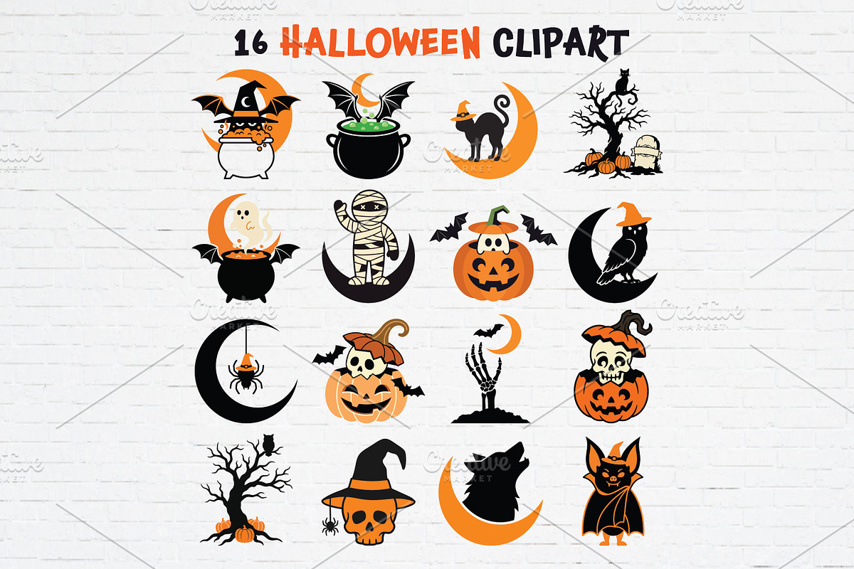 Halloween Clipart SVG PNG Bundle, a Seasonal Illustration by Guavanaboy (Photo 1 of 3)