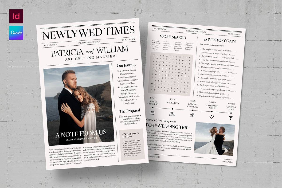 Wedding Newspaper Flyer Template, a Flyer Template by BrandPacks (Photo 1 of 5)