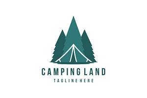 Forest Mountain camping logo, a Branding & Logo Template by jundio studio