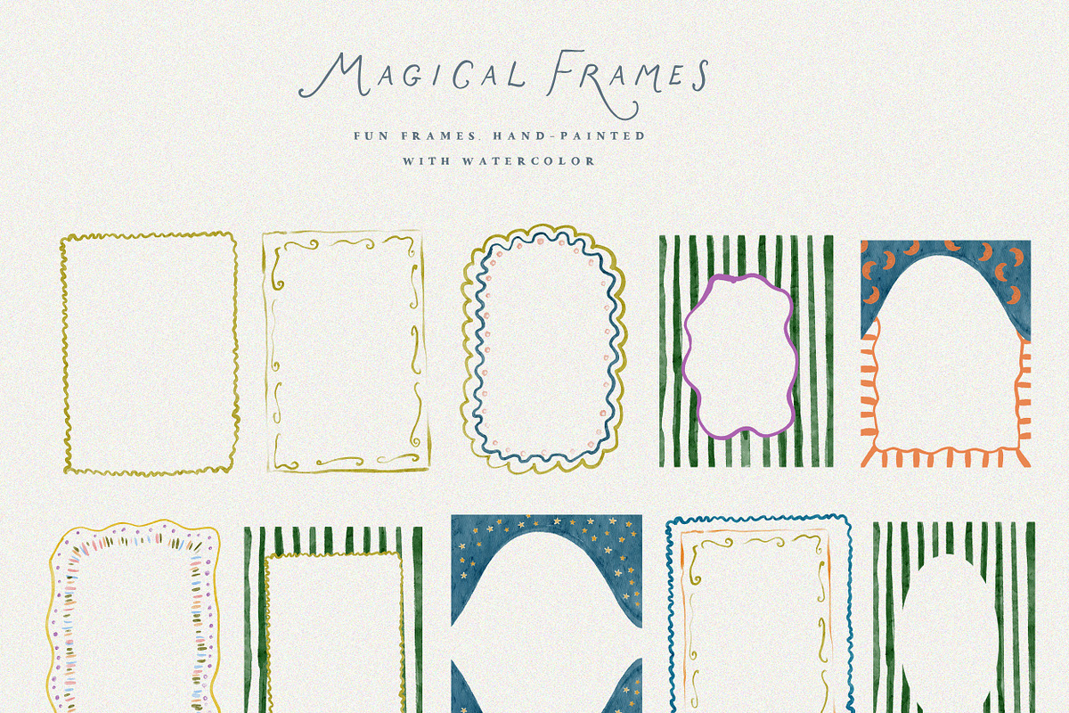 Whimsy Dolce Vita Watercolor Frames, an Object Graphic by Laras Wonderland (Photo 10 of 14)