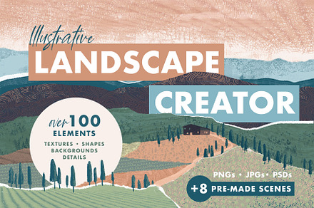 Illustrative Landscape Creator, an Object Illustration by Anugraha Design