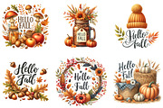 Hello Fall Sublimation Clipart, an Illustration by DreamArtGraphic (Thumbnail 5 of 6)