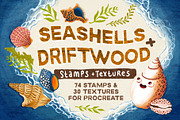 Seashells + Driftwood Procreate Set, a Brush Add-On by PrettyLittlePigs (Thumbnail 1 of 10)