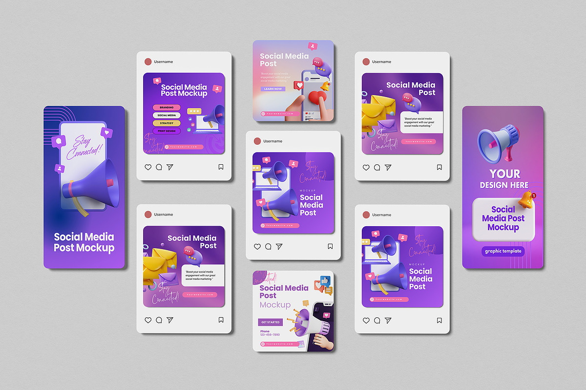 Social Media Instagram Post Mockup, an Advertising Mockup by Graphic Deal (Photo 12 of 15)