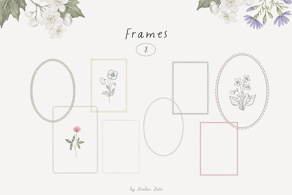 Wildflowers. Hand drawn pencil flora, a Decorative Illustration by Kreker Kate (Photo 10 of 12)