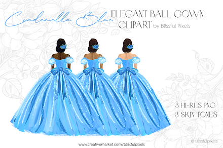 Light Blue Princess Dress Clipart