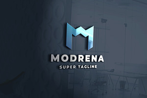 Modrena Geometric M Logo, a Branding & Logo Template by Design_Planet