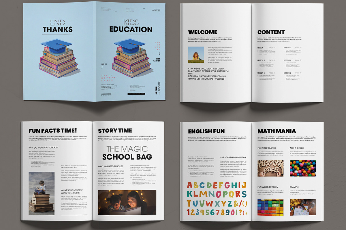 Kids Educational Magazine Template, a Magazine Template by MightyDesign (Photo 2 of 6)