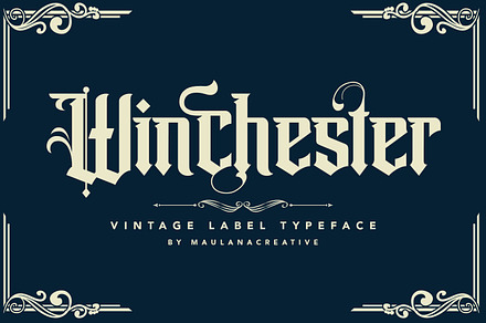 Winchester Blackletter Font, a Blackletter Font by Maulana Creative