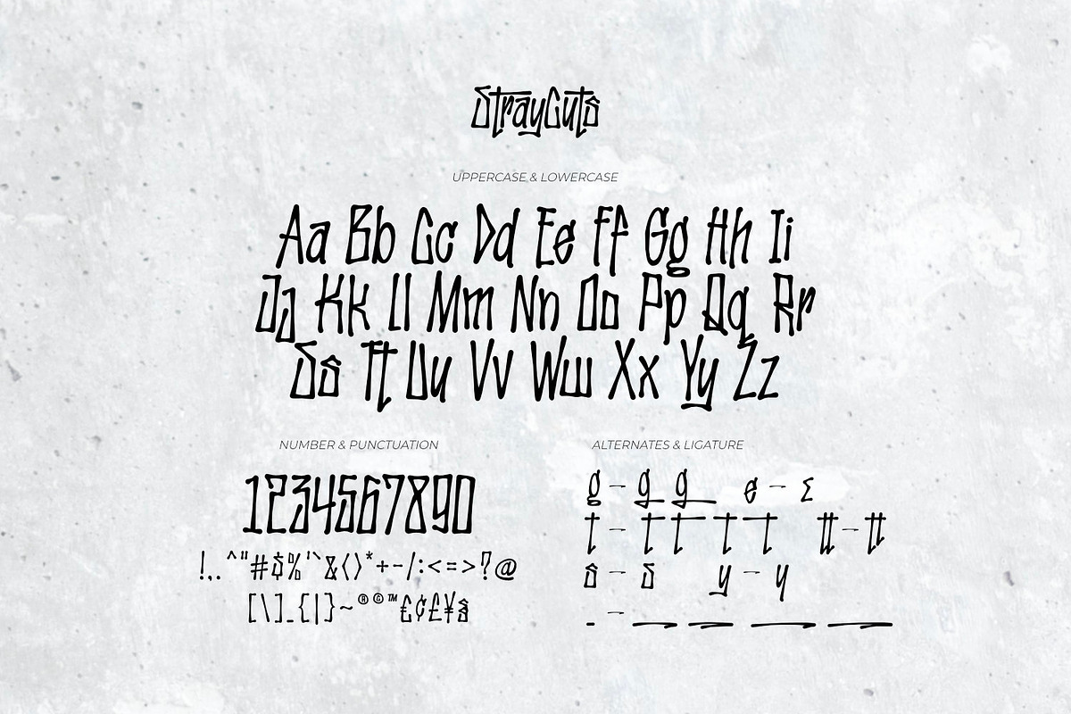 Stray Cuts - Decorative Type, a Font by ikiiko (Photo 6 of 7)