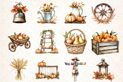 Rustic Farm Thanksgiving Clipart, an Illustration by DreamCafeArt (Thumbnail 3 of 6)