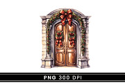Watercolor Christmas Door Clipart, an Object Illustration by Design Scotch (Thumbnail 6 of 9)