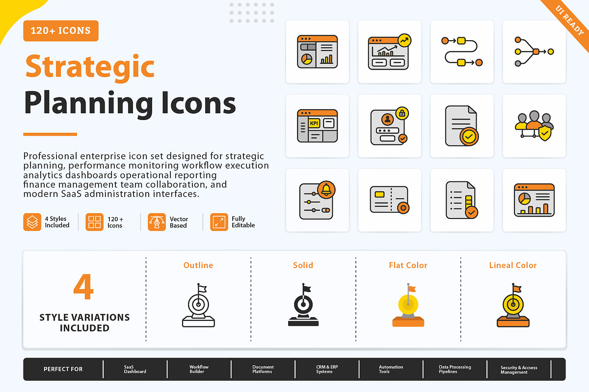 Strategic Planning Dashboard Icons, an Outline Icon by vexper (Photo 1 of 10)