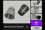 Metal Bucket Mockup, a Household Mockup by hiddemaru (Thumbnail 1 of 4)