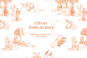 Citrus Toile De Jouy Pattern