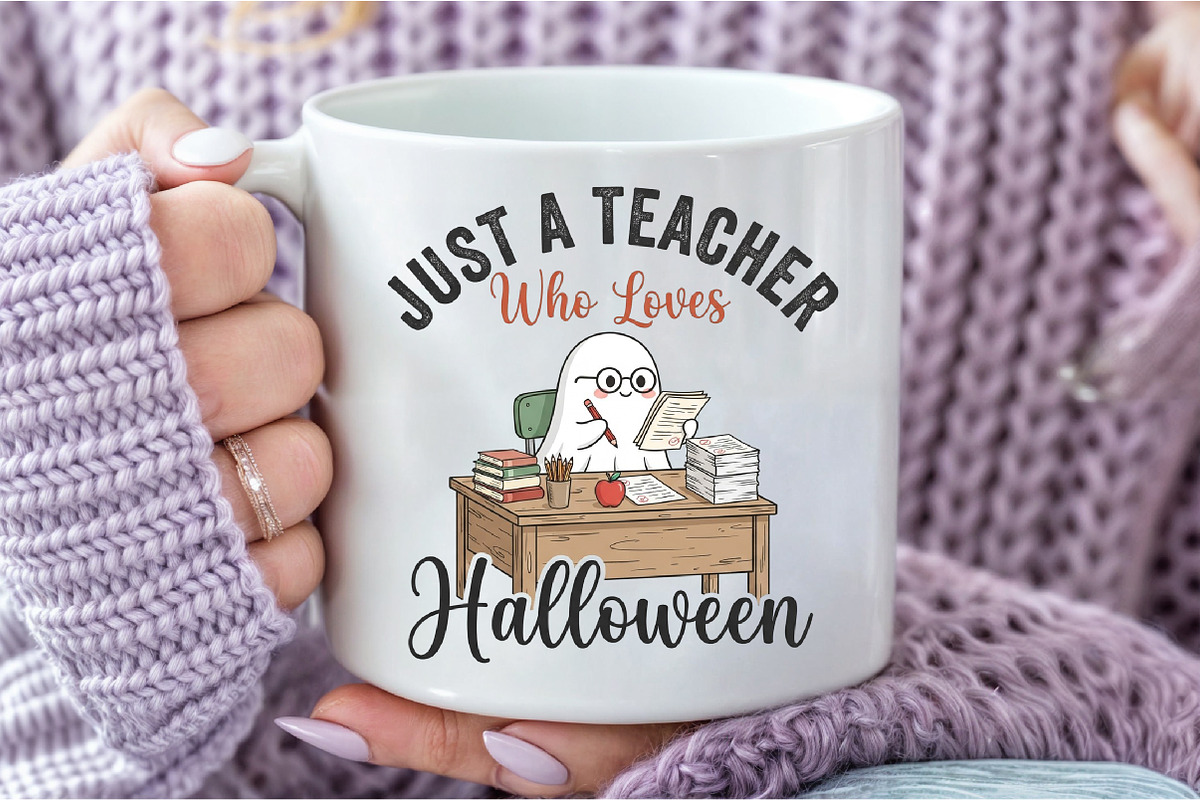 Just a Teacher Who Loves Halloween, a Seasonal Illustration by DreamCafeArt (Photo 7 of 7)