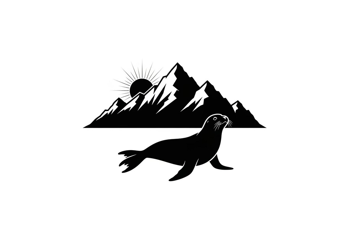 Sunlit Mountain Seal Silhouette, a Graphic by musafir_fashion (Photo 3 of 6)