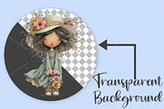 Whimsical Boho Spring Girl Clipart, an Illustration by Canvas Craft (Thumbnail 2 of 7)