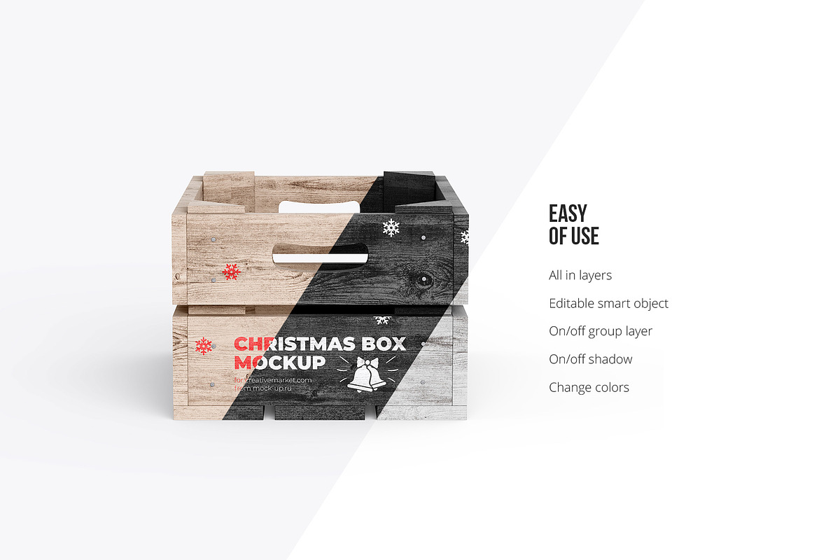 Christmas Box Mockup 3 PSD, a Product Mockup by easymock (Photo 4 of 9)