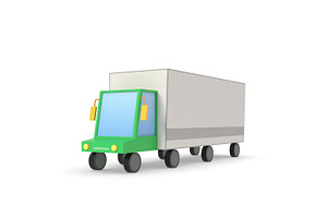 Truck Lorry Vehicle Low Poly Simple