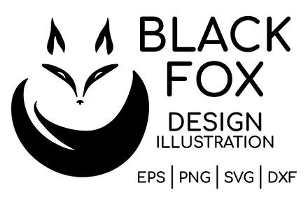 Black fox logo illustration