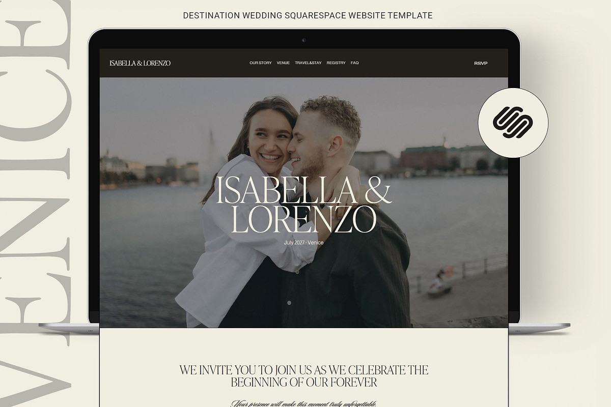 Destination Wedding Website Template, a Squarespace Template by 3.14&Co (Photo 1 of 9)