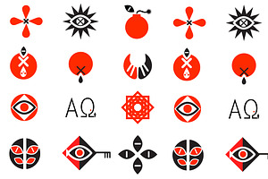 Set of mysterious icons