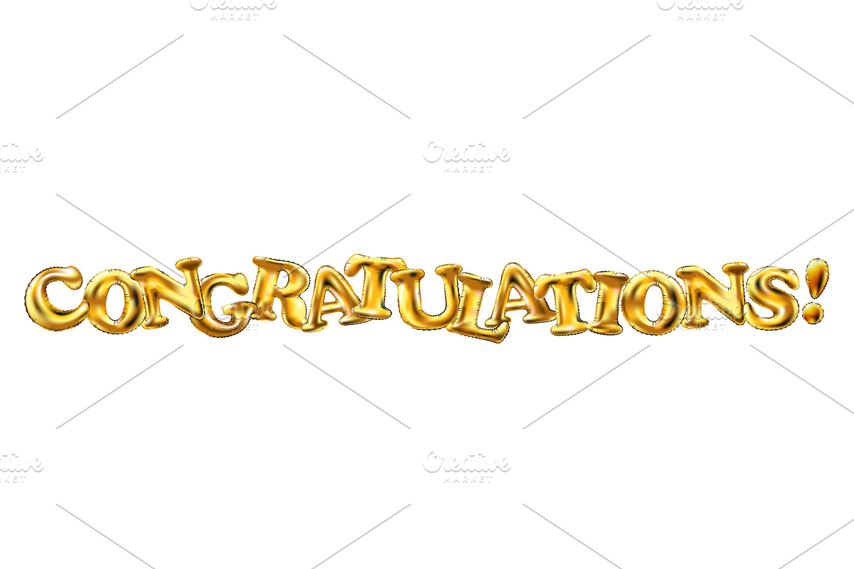 congratulation gold balloons text, an Object Graphic by Rommeo79