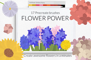 Flower power Procreate brushes set