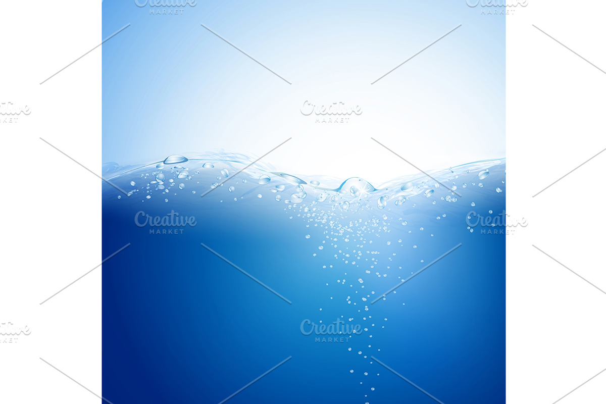 Blue water background, a Food Illustration by L_amica
