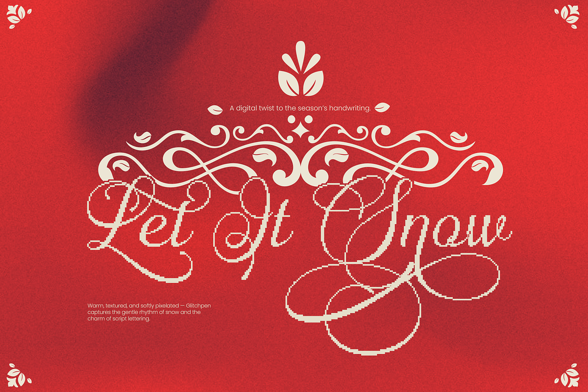 Glitchpen - Pixelated Swash Font, a Script Font by Inviline.co (Photo 6 of 13)