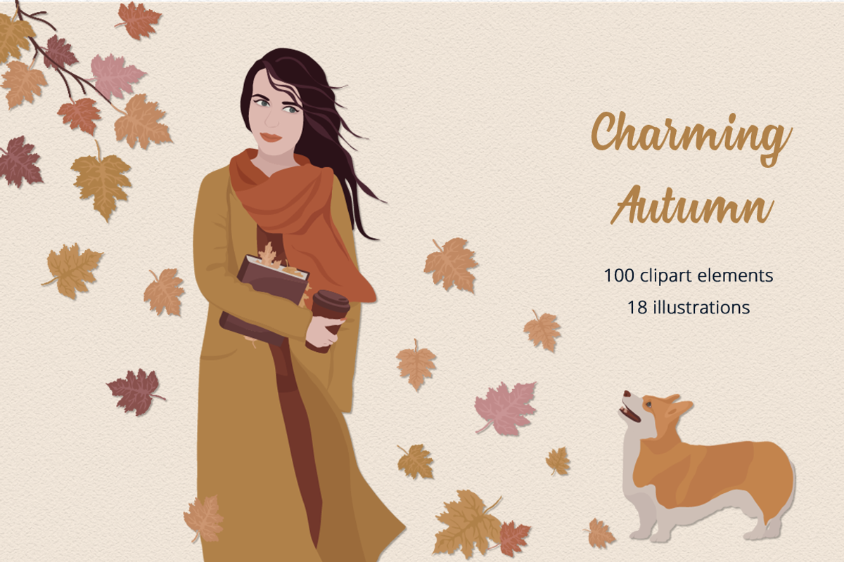 Charming Autumn Illustration Set, a Seasonal Illustration by Irena Art (Photo 1 of 10)